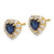 14K Yellow Gold 1.3ct Lab-Grown Diamond and Lab-Created Sapphire Halo Heart Stud Earrings, 10.9 mm - View 2