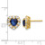 14K Yellow Gold 1.3ct Lab-Grown Diamond and Lab-Created Sapphire Halo Heart Stud Earrings, 10.9 mm - View 4