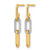 14K Two-Tone Gold 0.176ct Diamond Paperclip Link Dangle Earrings, 30 mm - View 2