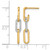 14K Two-Tone Gold 0.176ct Diamond Paperclip Link Dangle Earrings, 30 mm - View 3