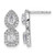 Rhodium-Plated 14K White Gold 0.942ct Lab-Grown Diamond Two Stone Dangle Halo Post Drop Earrings, 16 mm
