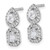Rhodium-Plated 14K White Gold 0.942ct Lab-Grown Diamond Two Stone Dangle Halo Post Drop Earrings, 16 mm - View 2