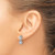 Rhodium-Plated 14K White Gold 0.942ct Lab-Grown Diamond Two Stone Dangle Halo Post Drop Earrings, 16 mm - View 3