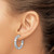 Rhodium-Plated 14K White Gold 6.583ct Lab-Grown Diamond Emerald In and Out Hoop Earrings, 28.2 mm - View 3