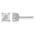 Rhodium-Plated True Origin 14K White Gold 1.035ct Lab-Grown Diamond Princess Four Prong Heavy Weight Stud Earrings, 4.4 mm