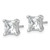 Rhodium-Plated True Origin 14K White Gold 5ct Lab-Grown Diamond Princess Four Prong Heavy Weight Stud Earrings, 7.45 mm - View 2