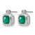 Rhodium-Plated 10K White Gold Lab-Created Emerald & Diamond Stud Earrings, 10 mm - View 2