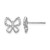 Rhodium-Plated 14K White Gold 0.16ct Lab-Grown Diamond Butterfly Stud Earrings, 9.6 mm