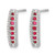 Rhodium-Plated 14K White Gold 0.3ct Lab-Grown Diamond and Lab-Created Ruby Fashion Post Drop Earrings, 17.8 mm - View 2