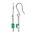 Rhodium-Plated 14K White Gold 0.138ct Lab-Grown Diamond and Lab-Created Emerald Sheppards Hook Drop French Wire Earrings, 31.7 mm
