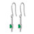 Rhodium-Plated 14K White Gold 0.138ct Lab-Grown Diamond and Lab-Created Emerald Sheppards Hook Drop French Wire Earrings, 31.7 mm - View 2