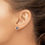 Rhodium-Plated 14K White Gold 0.16ct Lab-Grown Diamond and Oval Lab-Created Sapphire Halo Stud Earrings, 7.73 mm - View 3