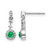 Rhodium-Plated 14K White Gold 0.152ct Lab-Grown Diamond and Lab-Created Emerald Dangle Earrings, 14.47 mm