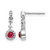 Rhodium-Plated 14K White Gold 0.152ct Lab-Grown Diamond and Cabochon Lab-Created Ruby Dangle Earrings, 14.47 mm