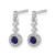 Rhodium-Plated 14K White Gold 0.152ct Lab-Grown Diamond and Cabochon Lab-Created Sapphire Dangle Earrings, 14.47 mm - View 2