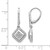 Rhodium-Plated 14K White Gold 0.49ct Diamond Square Cluster Leverback Drop Earrings, 26 mm - View 4