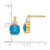 14K Yellow Gold Synthetic Checkerboard Blue Topaz & 0.06ct Diamond Drop Earrings, 13 mm - View 3
