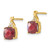 14K Yellow Gold Checkerboard Lab-Created Garnet & 0.06ct Diamond Drop Earrings, 13 mm - View 2