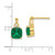 14K Yellow Gold Checkerboard Lab-Created Emerald & 0.06ct Diamond Drop Earrings, 13 mm - View 3