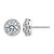 Rhodium-Plated 14K White Gold Round Halo G H I True Light Lab-Grown Moissanite Stud Earrings, 10.2 mm