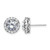 Rhodium-Plated 14K White Gold Round Halo G H I True Light Lab-Grown Moissanite Stud Earrings, 11.2 mm