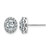 Rhodium-Plated 14K White Gold Oval Halo G H I True Light Lab-Grown Moissanite Stud Earrings, 10.6 mm