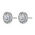 Rhodium-Plated 14K White Gold Oval Halo G H I True Light Lab-Grown Moissanite Stud Earrings, 10.6 mm - View 2