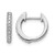 Rhodium-Plated 14K White Gold 0.13ct Lab-Grown Diamond Hinged Hoop Earrings, 12 mm