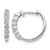 Rhodium-Plated 14K White Gold 0.12ct Lab-Grown Diamond Hinged Hoop Earrings, 14 mm