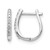 Rhodium-Plated 14K White Gold 0.108ct Lab-Grown Diamond Hinged Hoop Earrings, 12.25 mm