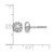 Rhodium-Plated 14K White Gold 0.53ct Lab-Grown Diamond Cluster Screwback Stud Earrings, 6.9 mm - View 4