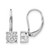 Rhodium-Plated 14K White Gold 0.148ct Lab-Grown Diamond Cluster Drop Leverback Earrings, 17.55 mm