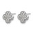 Rhodium-Plated 14K White Gold Pave 0.302ct Diamond Quatrefoil Stud Earrings, 10 mm - View 2