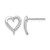 Rhodium-Plated 14K White Gold 0.1ct Lab-Grown Diamond Heart Stud Earrings, 11.7 mm
