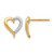 14K Yellow Gold 0.1ct Lab-Grown Diamond Heart Stud Earrings, 11.7 mm