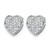 Rhodium-Plated 14K White Gold 0.544ct Diamond Pave Heart Stud Earrings, 10.5 mm - View 2