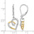 Rhodium-Plated 14K Two-Tone Gold 0.198ct Lab-Grown Diamond Dangle Heart Leverback Drop Earrings, 29.5 mm - View 4