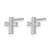 Rhodium-Plated 14K White Gold 0.096ct Lab-Grown Diamond Cross Stud Earrings, 8 mm - View 2