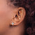 Rhodium-Plated 14K White Gold 0.096ct Lab-Grown Diamond Cross Stud Earrings, 8 mm - View 3