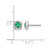 Rhodium-Plated 14K White Gold 0.216ct Lab-Grown Diamond and Lab-Created Emerald Square Halo Stud Earrings, 6.25 mm - View 4