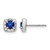 Rhodium-Plated 14K White Gold 0.216ct Lab-Grown Diamond and Lab-Created Sapphire Square Halo Stud Earrings, 6.25 mm