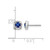 Rhodium-Plated 14K White Gold 0.216ct Lab-Grown Diamond and Lab-Created Sapphire Square Halo Stud Earrings, 6.25 mm - View 4