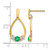 10K Yellow Gold 0.3ct Lab-Grown Diamond and Lab-Created Emerald Dangle Earrings, 24 mm - View 4