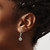 Rhodium-Plated 14K White Gold 0.198ct Lab-Grown Diamond and Lab-Created Emerald Halo Leverback Drop Earrings, 25.1 mm - View 3