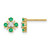 14K Yellow Gold 0.01ct Lab-Grown Diamond and Lab-Created Emerald Fashion Stud Earrings, 7.5 mm