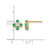 14K Yellow Gold 0.01ct Lab-Grown Diamond and Lab-Created Emerald Fashion Stud Earrings, 7.5 mm - View 4