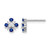 Rhodium-Plated 14K White Gold 0.01ct Lab-Grown Diamond and Lab-Created Sapphire Stud Earrings, 7.5 mm