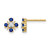 14K Yellow Gold 0.01ct Lab-Grown Diamond and Lab-Created Sapphire Stud Earrings, 7.5 mm