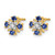 14K Yellow Gold 0.01ct Lab-Grown Diamond and Lab-Created Sapphire Stud Earrings, 7.5 mm - View 2
