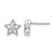 Rhodium-Plated 14K White Gold 0.1ct Lab-Grown Diamond Star Stud Earrings, 8.05 mm